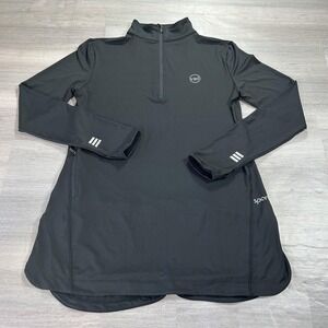Veil Spark Shirt Womens Medium Black Quarter Zip Longline Athletic Tunic